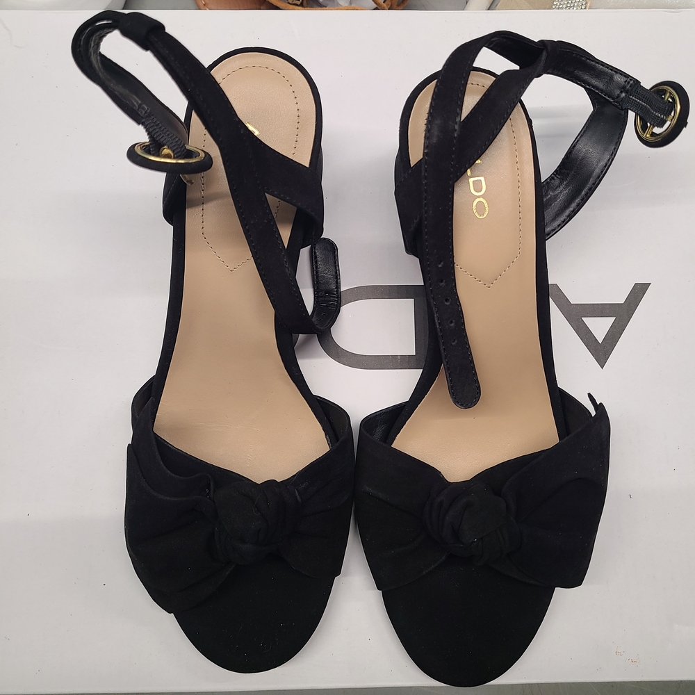 Aldo Black Bow Slingback Heels